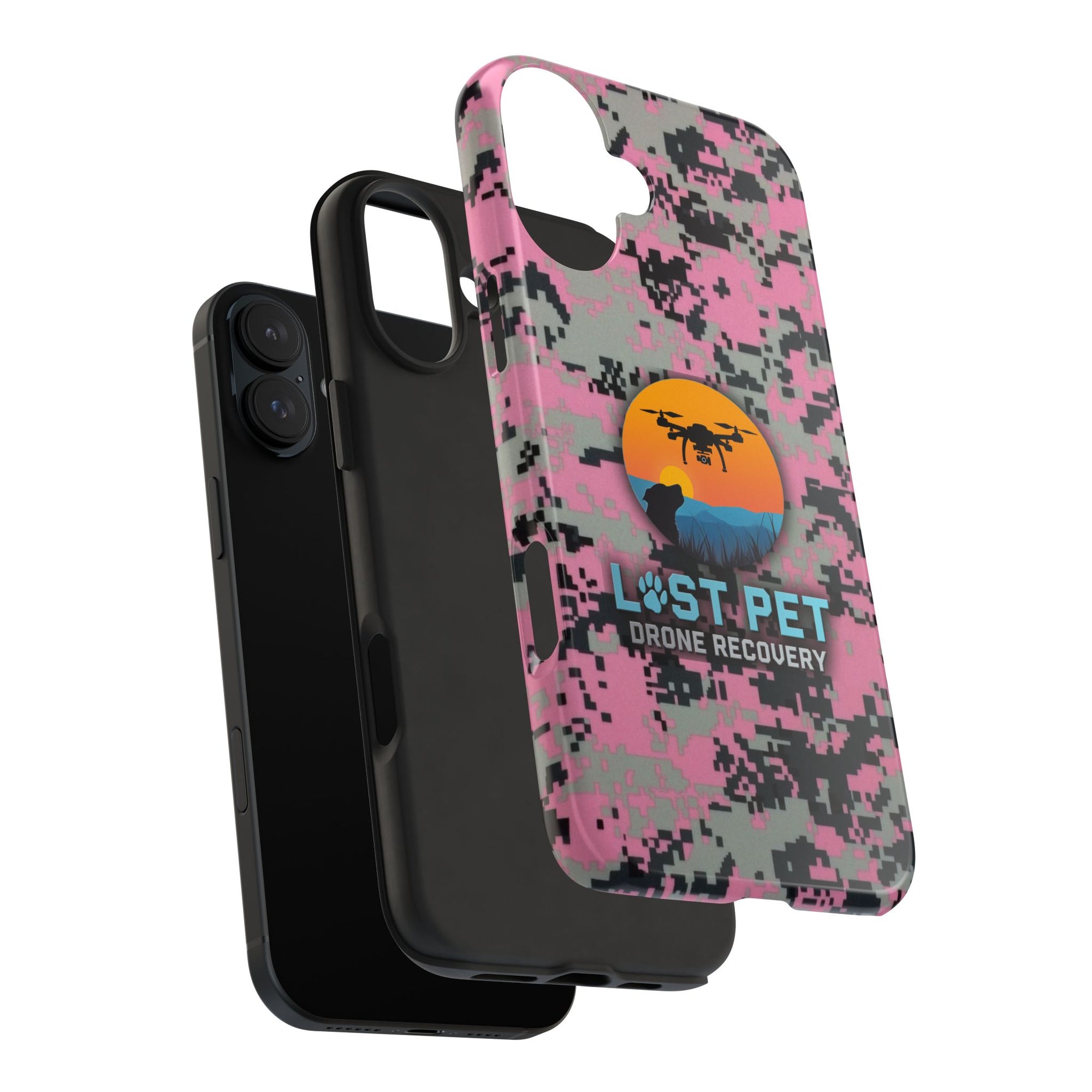 Lost Pet Drone Recovery Phone Case - Pink Camo
