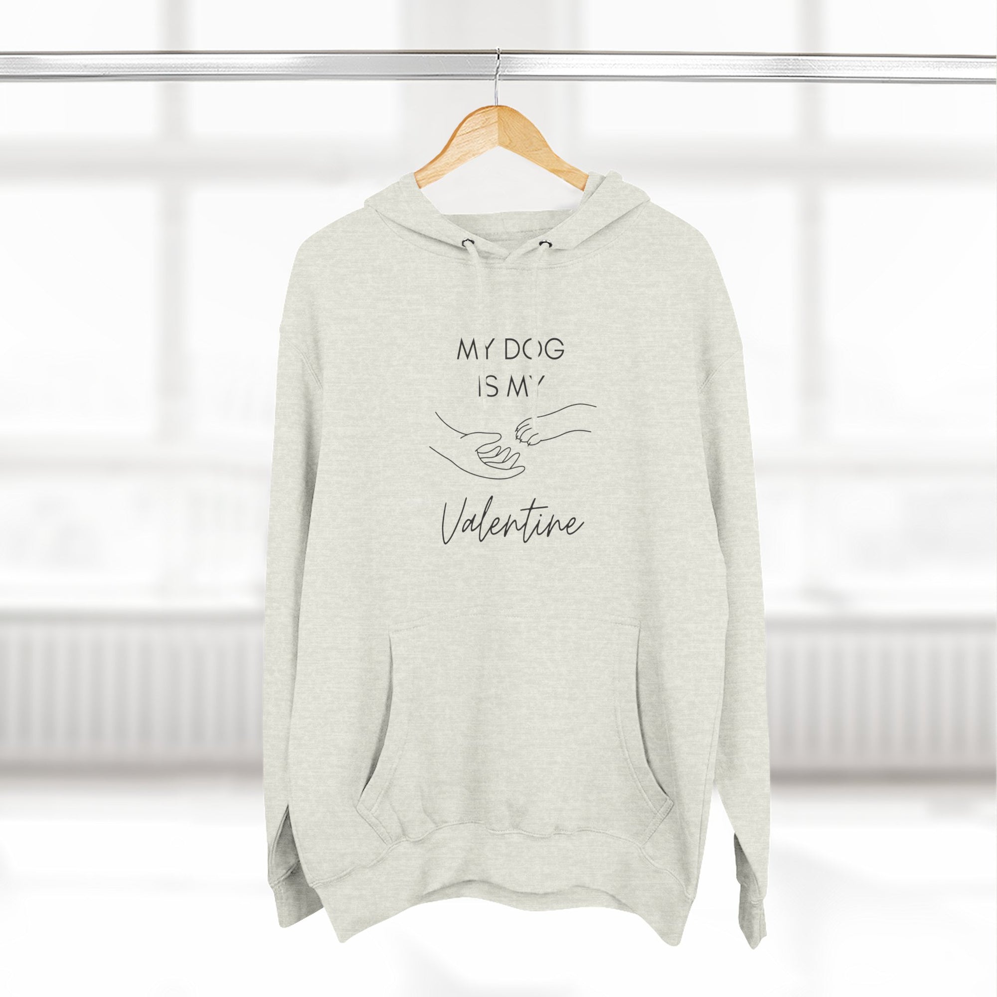 Fleece Hoodie - My Dog is My Valentine - LPDR
