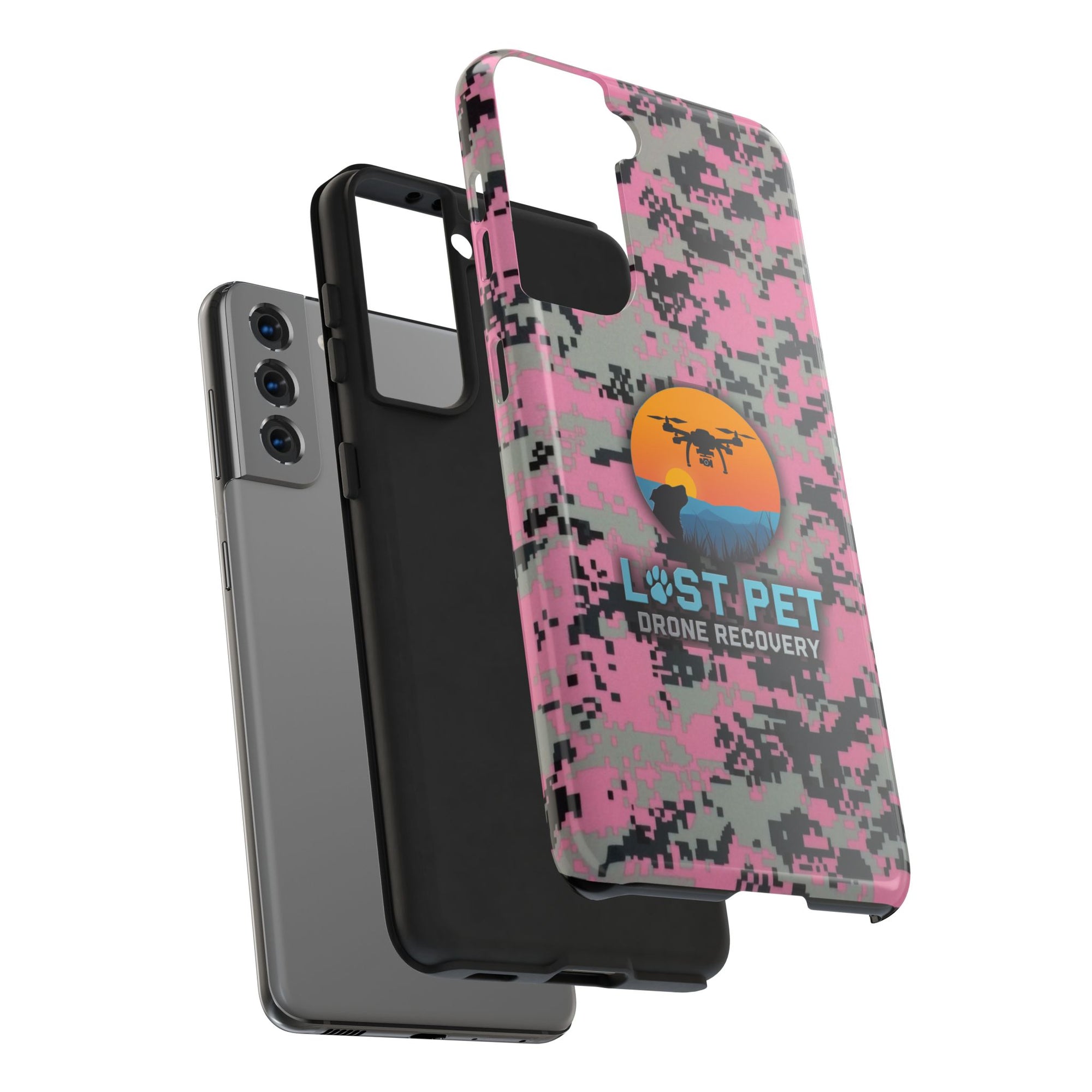 Lost Pet Drone Recovery Phone Case - Pink Camo